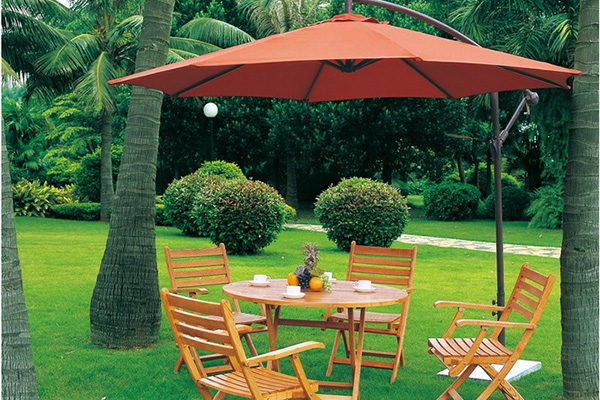 Good Quality Uv Print Sun Umbrella - Side post banana hanging umbrella – Outdoors
