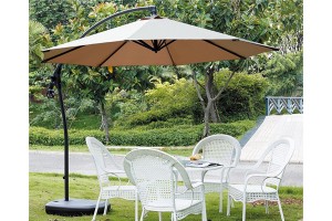 Side post banana hanging umbrella