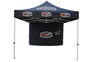 Side-wall fold-up gazebo