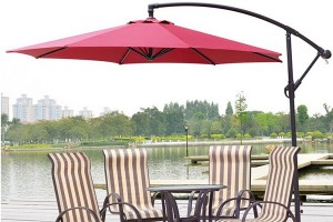 Side post banana hanging umbrella