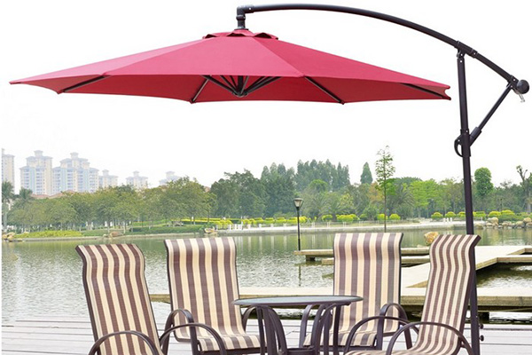 Good Quality Uv Print Sun Umbrella - Side post banana hanging umbrella – Outdoors